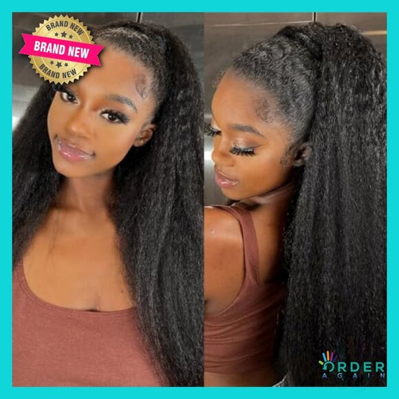 Kinky Straight Human Hair Extensions Brazilian Virgin Remy Yaki Straight Bundles main image 6